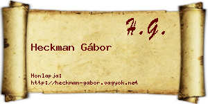 Heckman Gábor névjegykártya